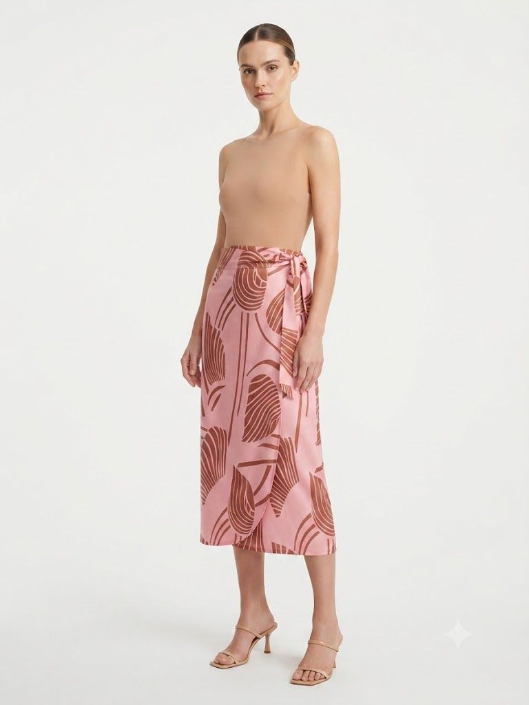 Abstract Floral Wrap Skirt